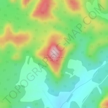 Carte topographique Dairy Mountain, altitude, relief