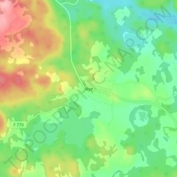 Carte topographique Nye, altitude, relief