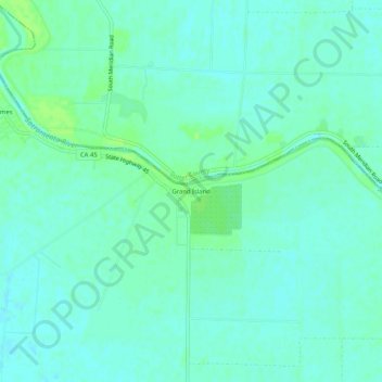 Carte topographique Grand Island, altitude, relief