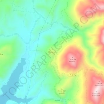 Carte topographique Hornos, altitude, relief