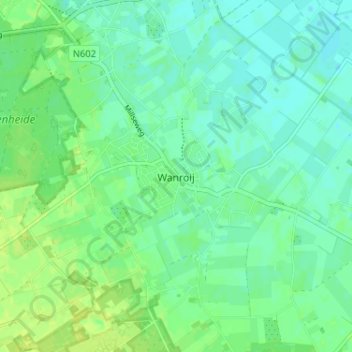 Carte topographique Wanroij, altitude, relief