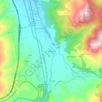 Carte topographique Helguera, altitude, relief