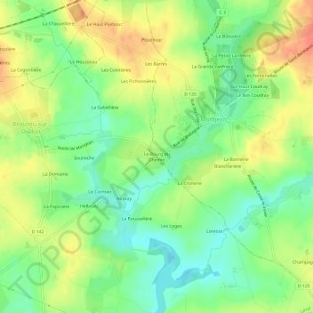 Carte topographique Le Bourg du Chemin, altitude, relief