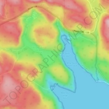 Carte topographique Lac Aux Canards, altitude, relief