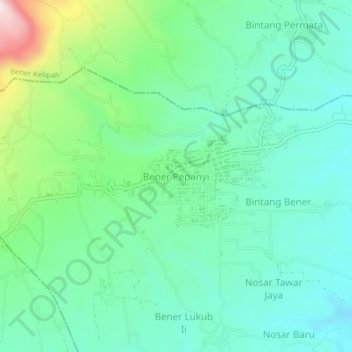 Carte topographique Bener Pepanyi, altitude, relief
