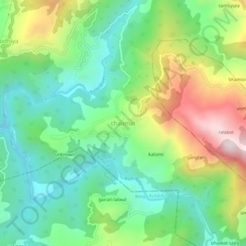 Carte topographique chaumat, altitude, relief