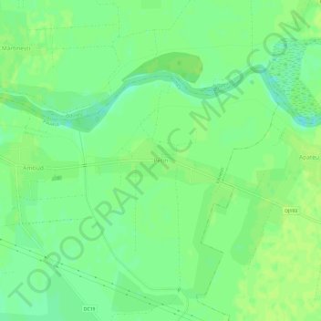 Carte topographique Petin, altitude, relief