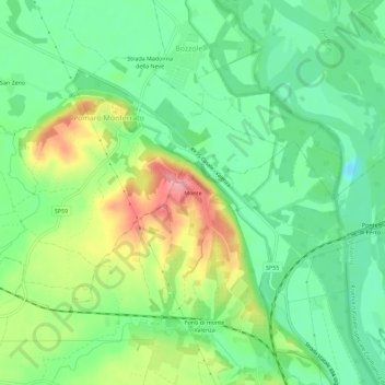 Carte topographique Monte, altitude, relief