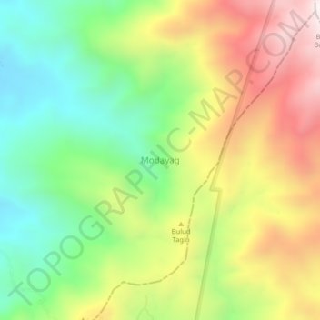 Carte topographique Modayag, altitude, relief