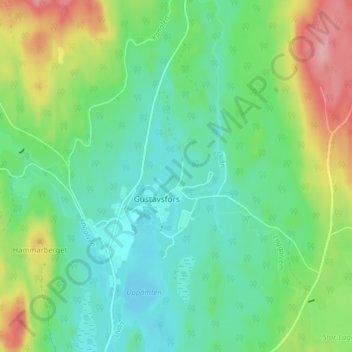 Carte topographique Hyttan, altitude, relief