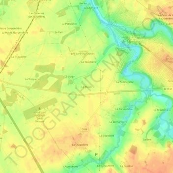 Carte topographique Le Butay, altitude, relief