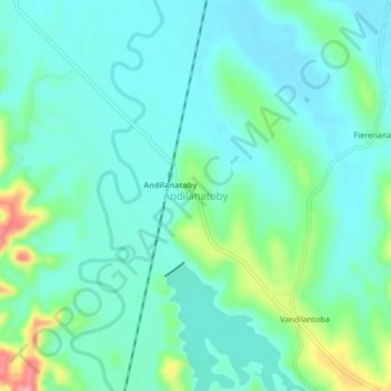 Carte topographique Andilanatoby, altitude, relief