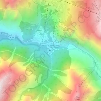 Carte topographique L'Alleau, altitude, relief