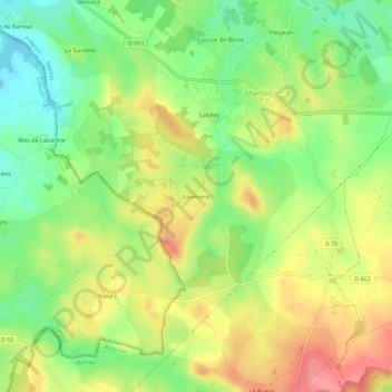 Carte topographique Laumière, altitude, relief