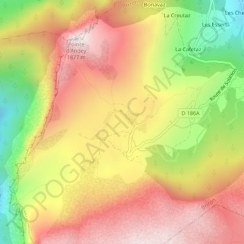 Carte topographique Solaison, altitude, relief