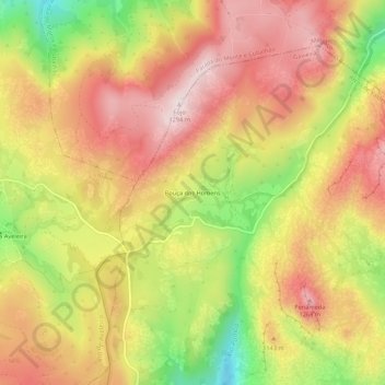 Carte topographique Bouça dos Homens, altitude, relief