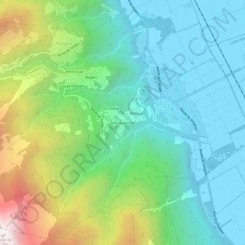 Carte topographique Bonne-Année, altitude, relief