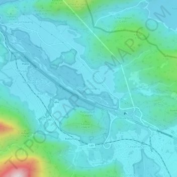 Carte topographique Oberpinswang, altitude, relief