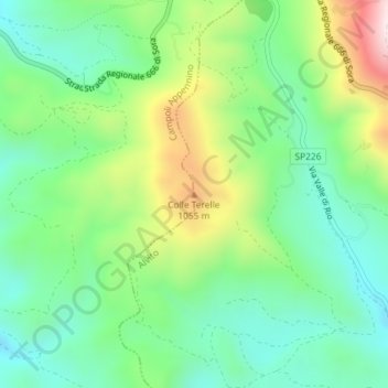 Carte topographique Colle Terelle, altitude, relief