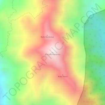 Carte topographique Buttu Remborembo, altitude, relief