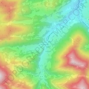 Carte topographique Haut-Nistos, altitude, relief