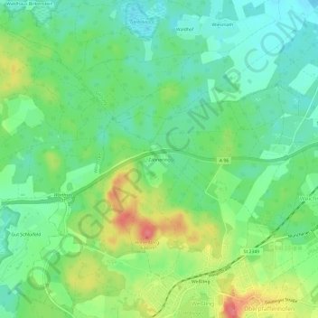 Carte topographique Zahnering, altitude, relief