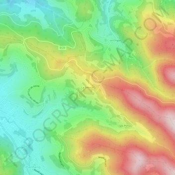 Carte topographique La Séboue, altitude, relief
