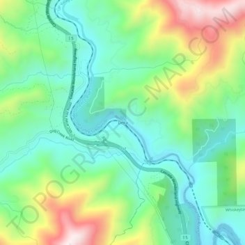 Carte topographique Delta, altitude, relief