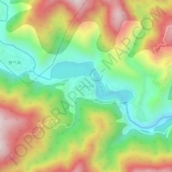Carte topographique Bichom, altitude, relief