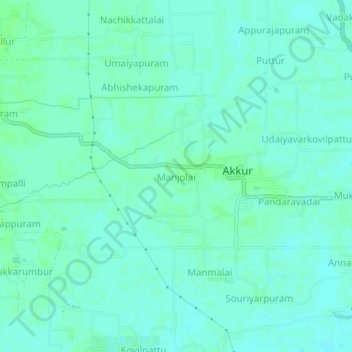 Carte topographique Manjolai, altitude, relief