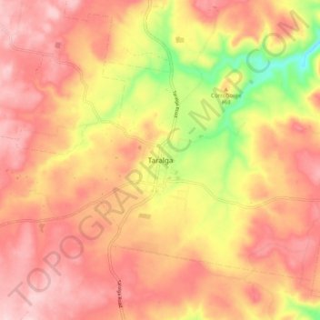 Carte topographique Taralga, altitude, relief