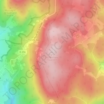 Carte topographique Signal du Montjeu, altitude, relief