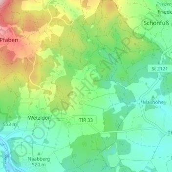 Carte topographique Siegritz, altitude, relief