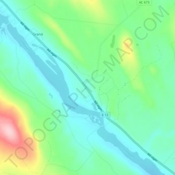 Carte topographique Norrfors, altitude, relief