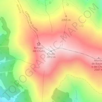 Carte topographique Chullo, altitude, relief