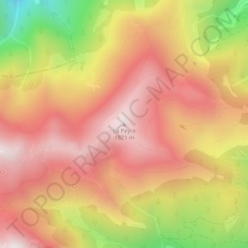 Carte topographique La Peyre, altitude, relief