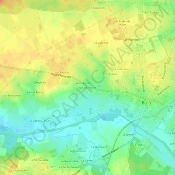 Carte topographique La Croix Morin, altitude, relief