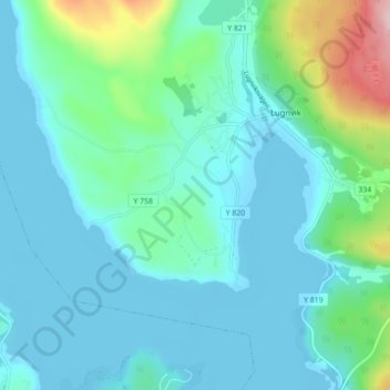 Carte topographique Norrland, altitude, relief