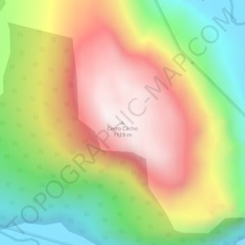 Carte topographique Cerro Cacho, altitude, relief