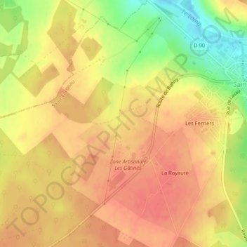 Carte topographique Pre du Loup, altitude, relief
