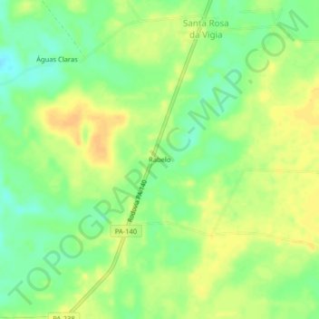 Carte topographique Rabelo, altitude, relief