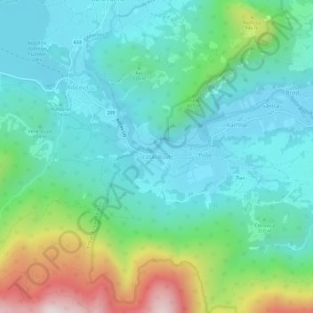 Carte topographique Laški Rovt, altitude, relief