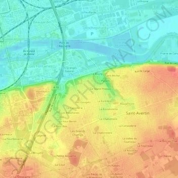 Carte topographique Les Sables, altitude, relief