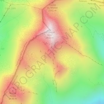 Carte topographique La Frasse, altitude, relief