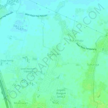 Carte topographique Sarimukti, altitude, relief