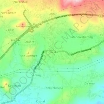 Carte topographique Cimalaka, altitude, relief