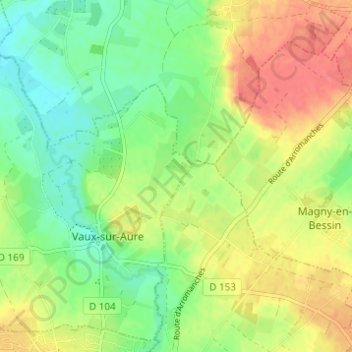 Carte topographique Aunay, altitude, relief