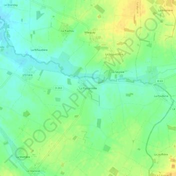 Carte topographique La Possardière, altitude, relief