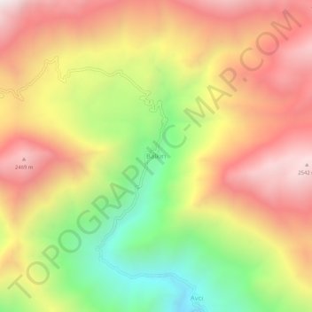 Carte topographique Balkırı, altitude, relief