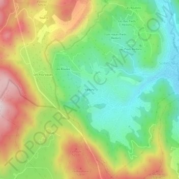Carte topographique Valaury, altitude, relief